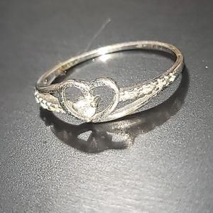 Sterling Silver Heart Ring w CZ